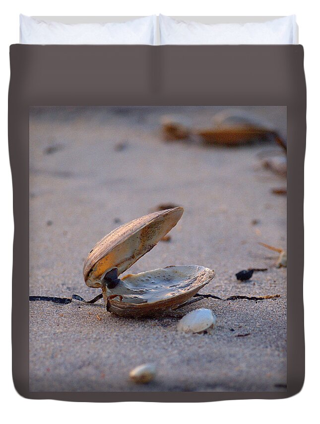 Clam Duvet Cover featuring the photograph Clam I by Newwwman