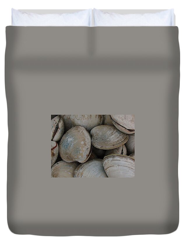 Clam Duvet Cover featuring the photograph Clam Shells by Juergen Roth