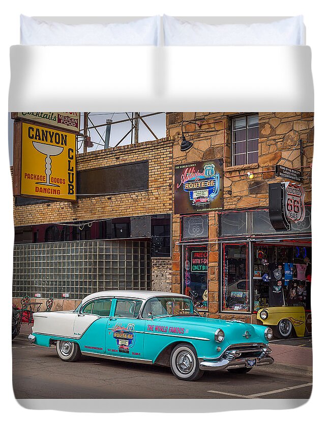 Aged Duvet Cover featuring the photograph Classic Car #3 by Jon Manjeot