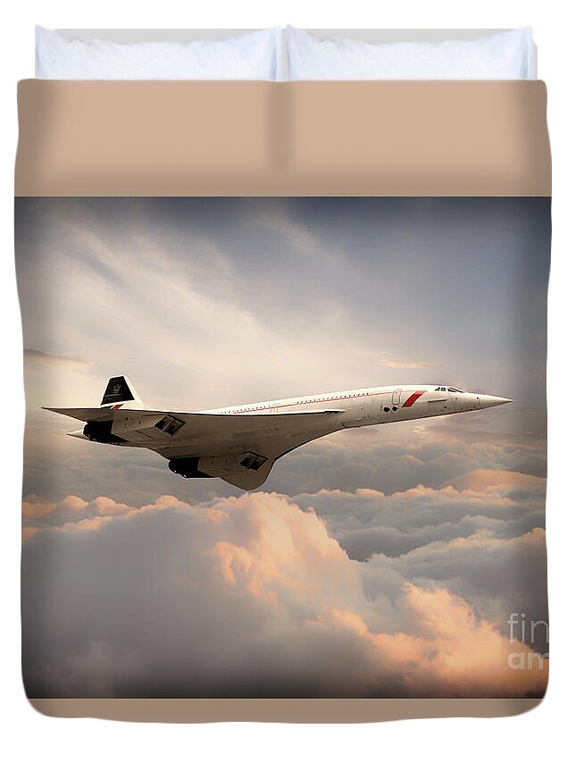 Concorde Duvet Cover featuring the digital art Classic Concorde by Airpower Art