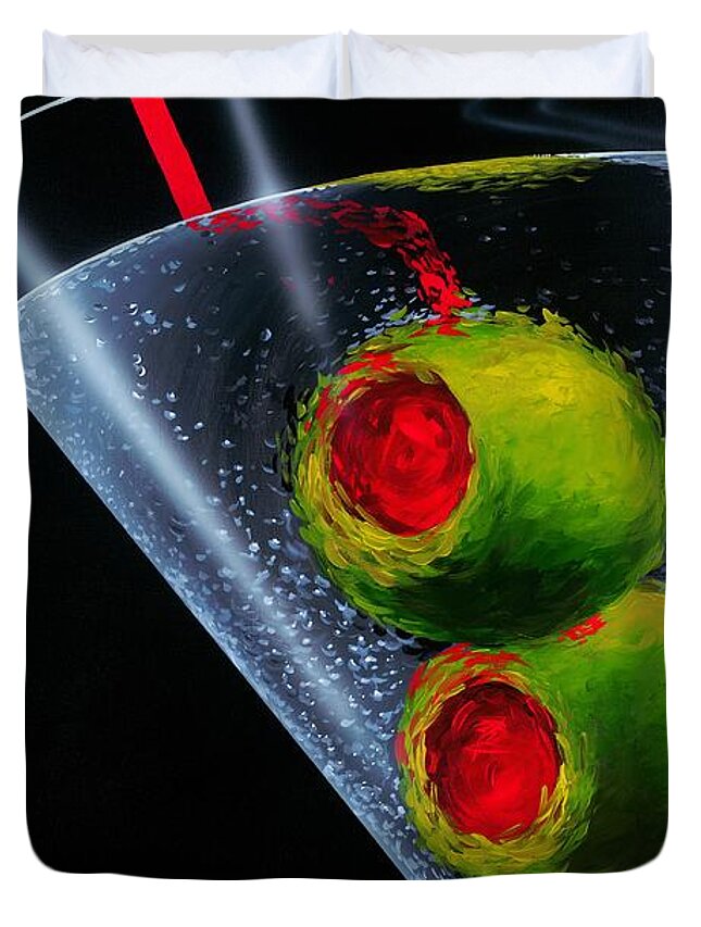 Martini Duvet Cover featuring the painting Classic Martini by Michael Godard