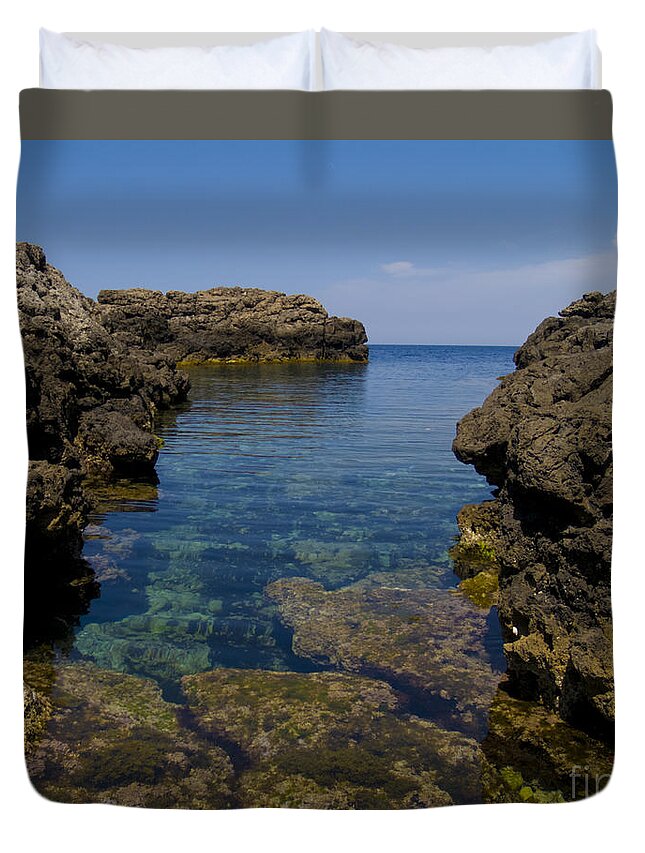 Aglae Duvet Cover featuring the photograph Clear water of Mallorca by Anastasy Yarmolovich
