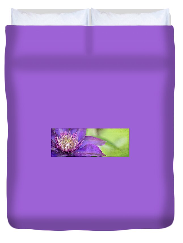 Clematis Duvet Cover featuring the photograph Clematis by Rebecca Cozart