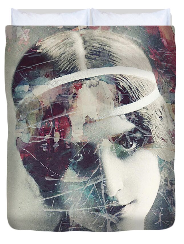 French Duvet Cover featuring the painting Cleo de Merode by Paul Lovering