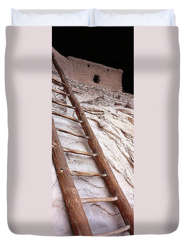 Photography Duvet Cover featuring the photograph Cliff Dwellings At An Archaeological by Panoramic Images