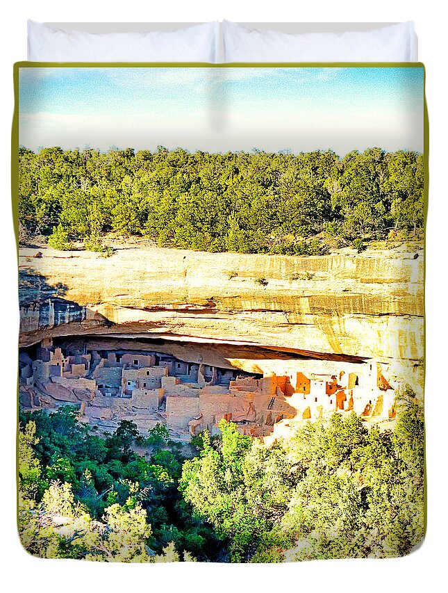 Cliff Palace Duvet Cover featuring the photograph Cliff Palace Study 1 by Robert Meyers-Lussier