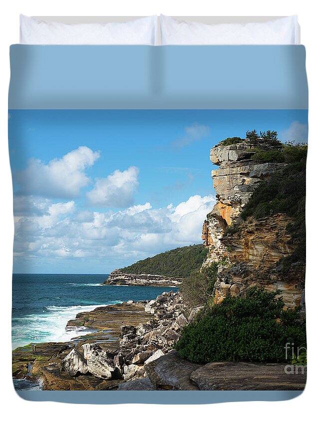 Cliffs At Manly Duvet Cover For Sale By Andrew Michael