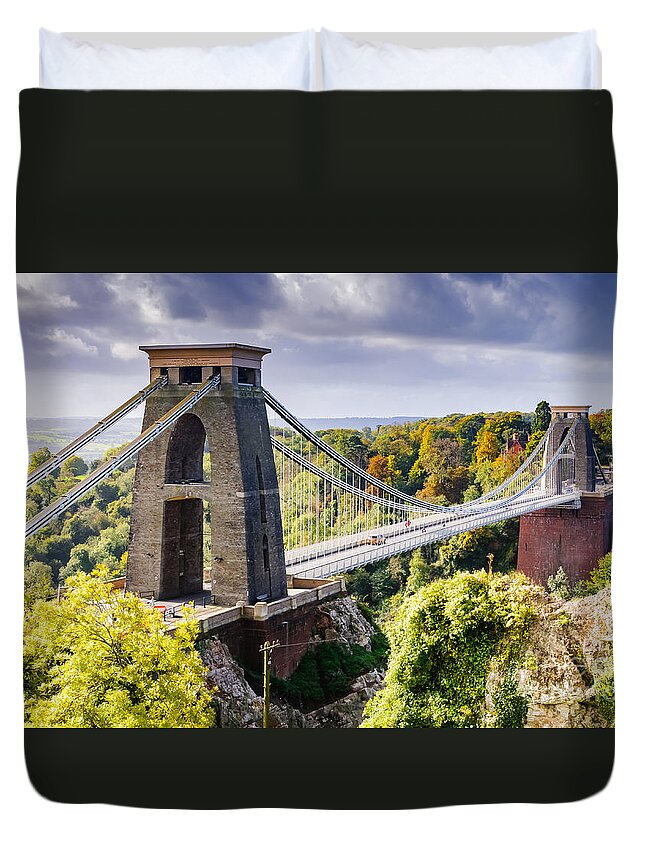 Suspension Bridge Duvet Cover featuring the photograph Clifton Suspension Bridge by Colin Rayner