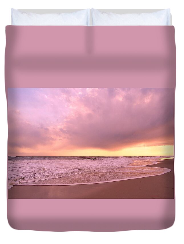 Nautical Duvet Cover featuring the photograph Cloud and Water by Karen Silvestri