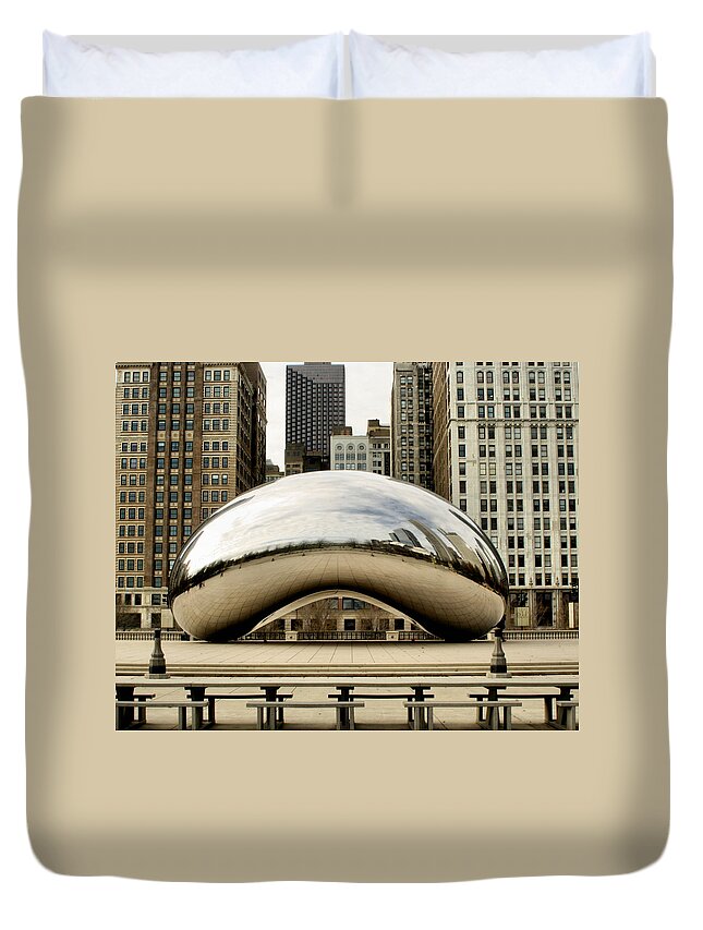 Chicago Duvet Cover featuring the photograph Cloud Gate - 3 by Ely Arsha