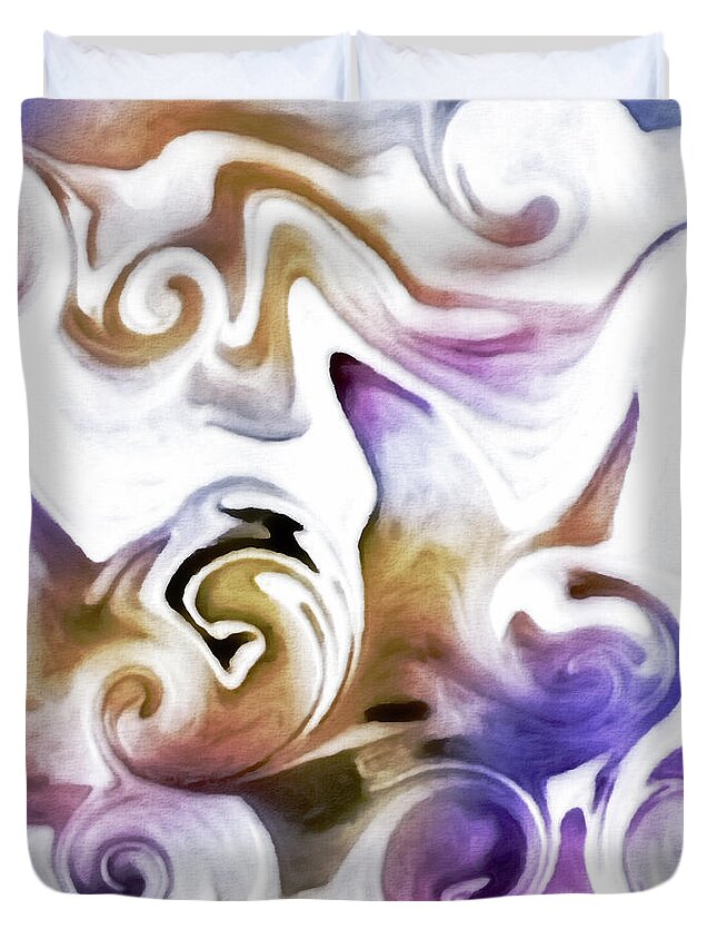 Abstract Duvet Cover featuring the digital art Clouded Dreams by DiDesigns Graphics