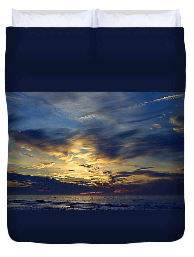 Clouded Sunrise Duvet Cover featuring the photograph Clouded Sunrise by Newwwman