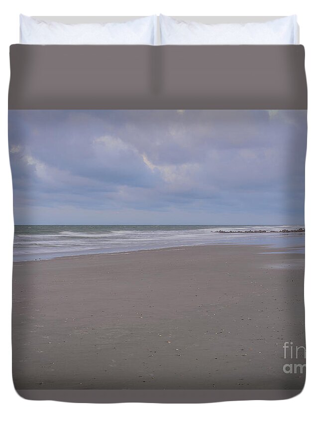 Folly Beach Duvet Cover featuring the photograph Clouds and Blue Sky by Elvis Vaughn