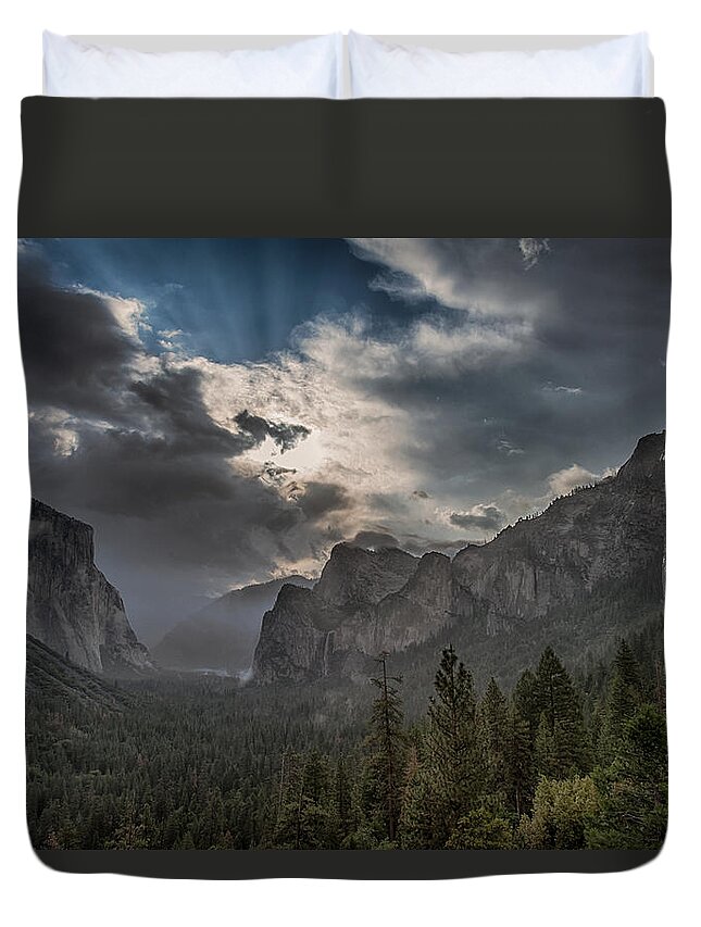 Bridal Veil Falls Duvet Cover featuring the photograph Clouds and Light by Bill Roberts