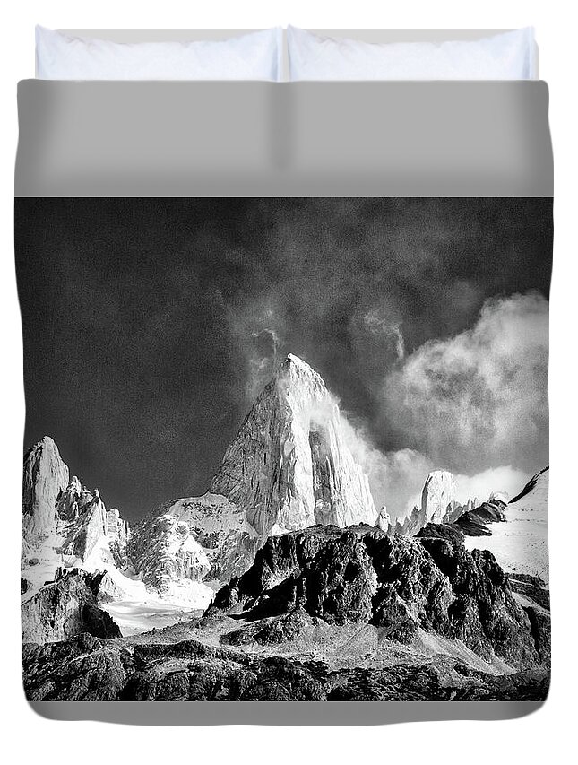 Patagonia Duvet Cover featuring the photograph Clouds Around Fitz Roy #2 - Patagonia by Stuart Litoff