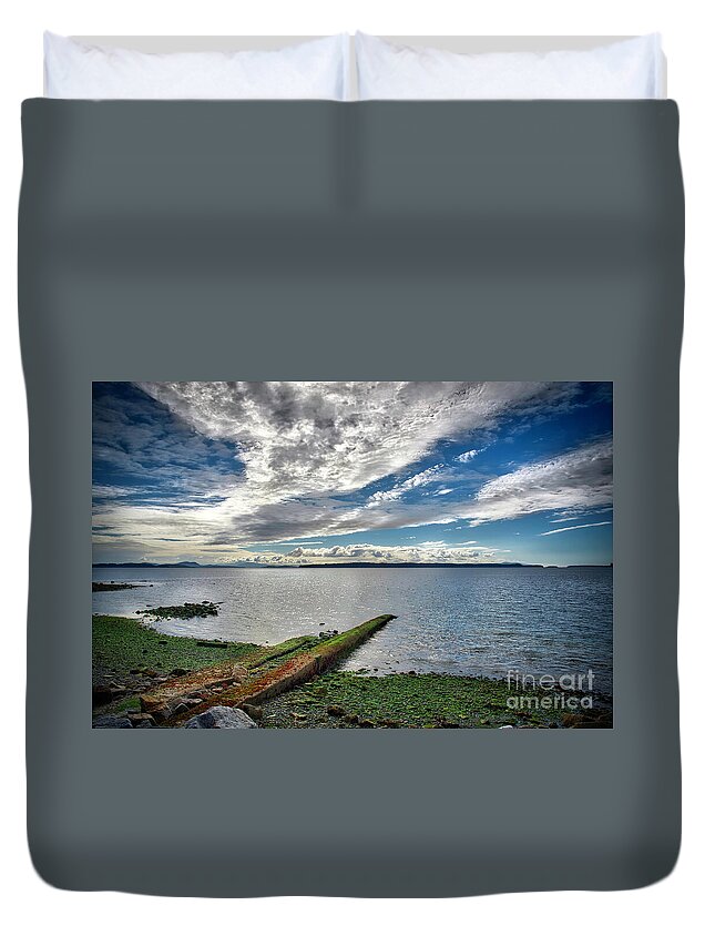 Clouds Duvet Cover featuring the photograph Clouds Over The Bay by Barry Weiss