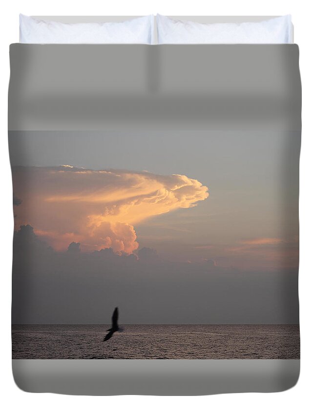 Clouds Duvet Cover featuring the photograph Clouds Signalling Dawn by Robert Banach
