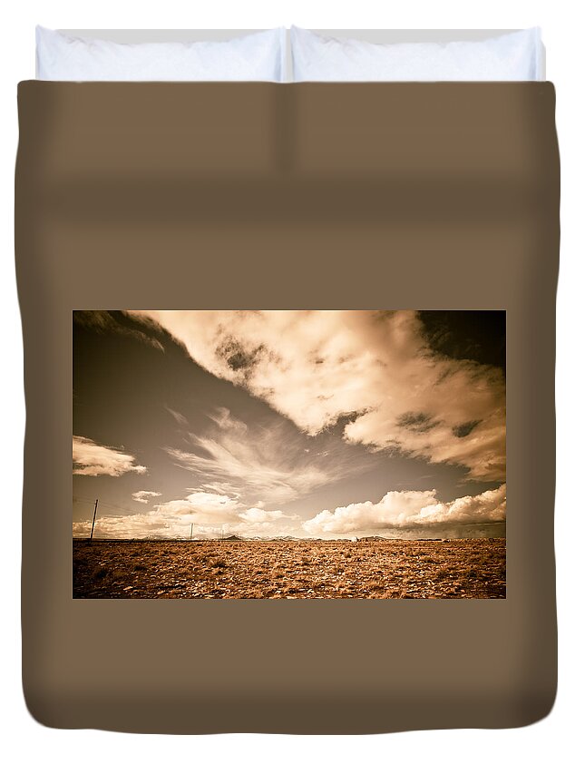 Storm Duvet Cover featuring the photograph Cloudy Plain by Scott Sawyer
