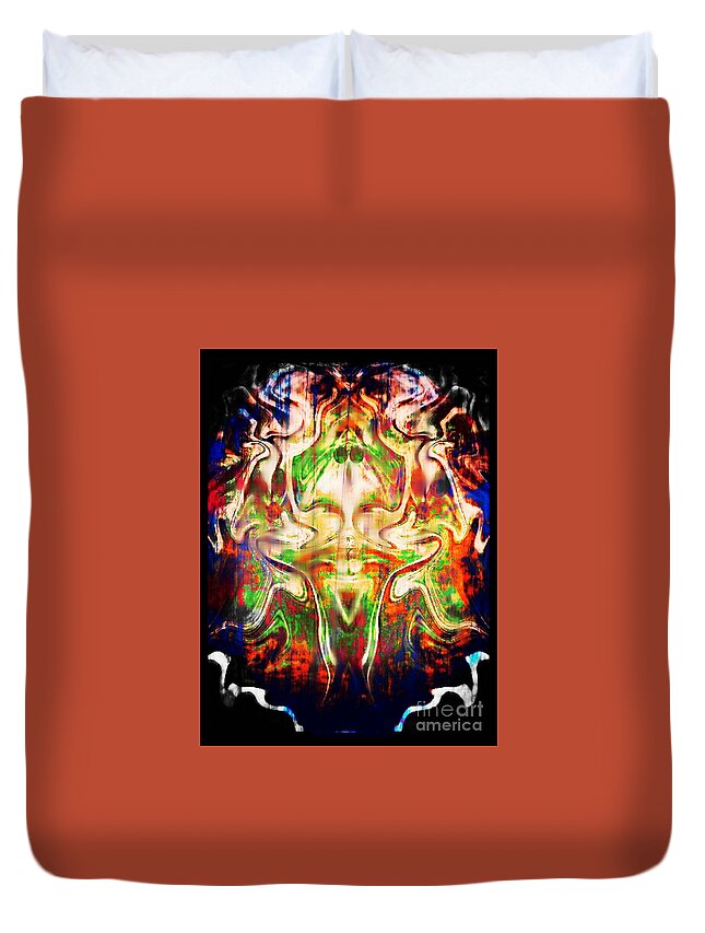 Faces Duvet Cover featuring the digital art Clover Spell by Rindi Rehs