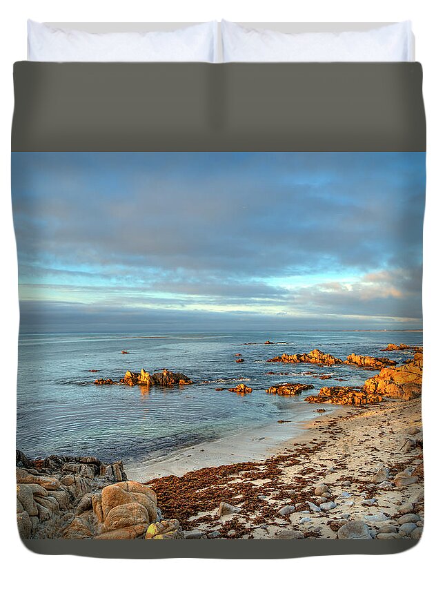 California Duvet Cover featuring the photograph Coastal Sunset by Derek Dean