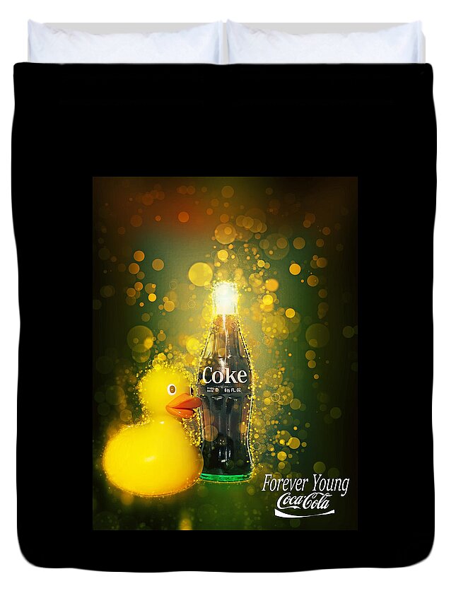 Duck Duvet Cover featuring the photograph Coca-Cola Forever Young 5 by James Sage