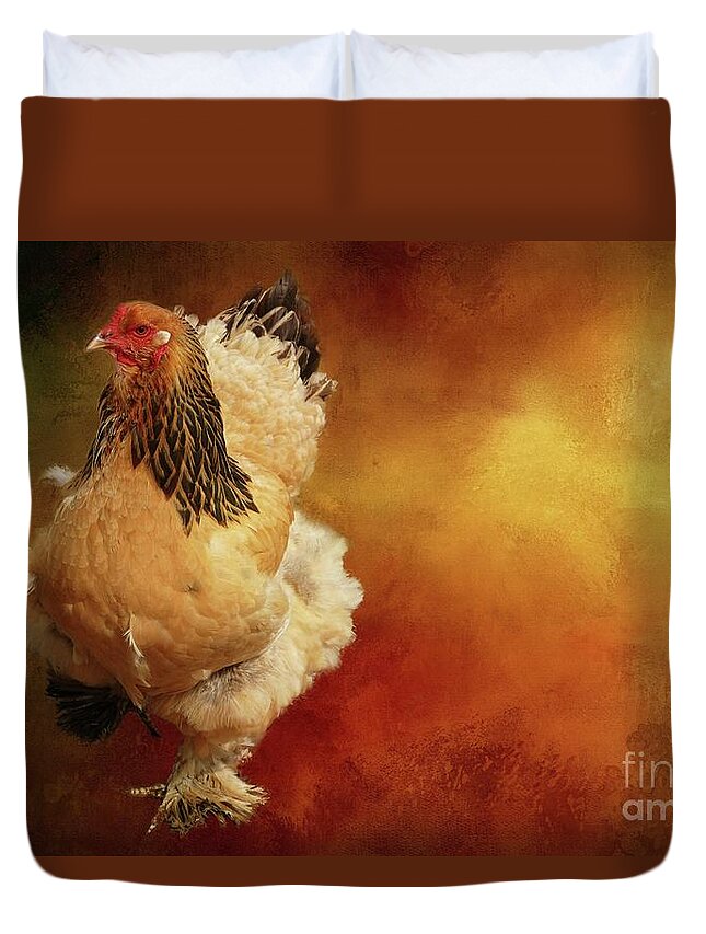 Cochin Chicken Duvet Cover featuring the photograph Cochin Chicken by Eva Lechner