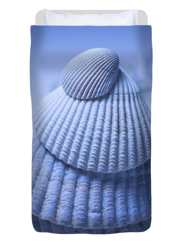 Adria Trail Duvet Cover featuring the photograph Cockle Shells in Blue by Adria Trail