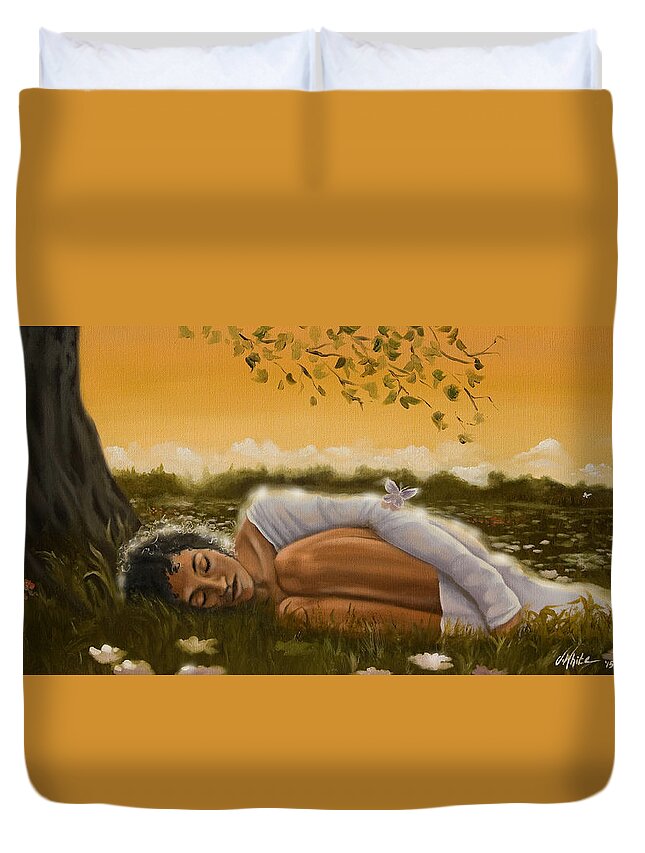 Sleep Duvet Cover featuring the painting Cocoon by Jerome White