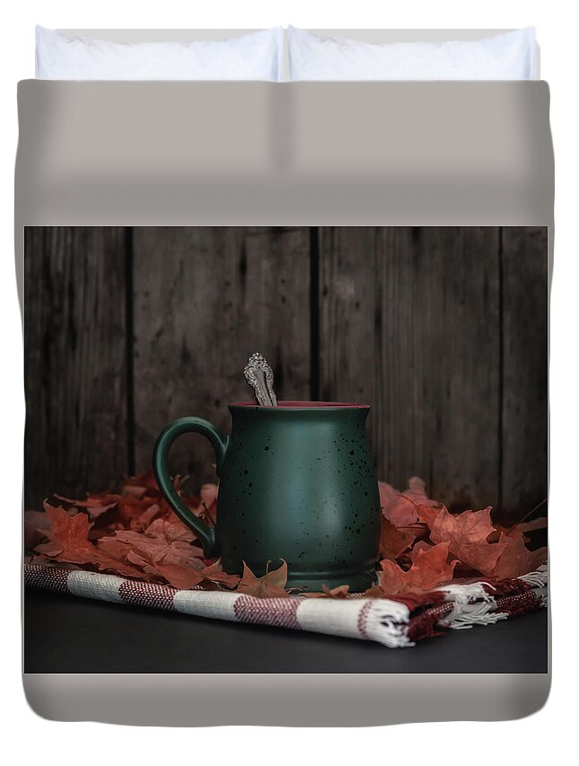 Tea Duvet Cover featuring the photograph Coffee, Tea and Autumn by Kim Hojnacki