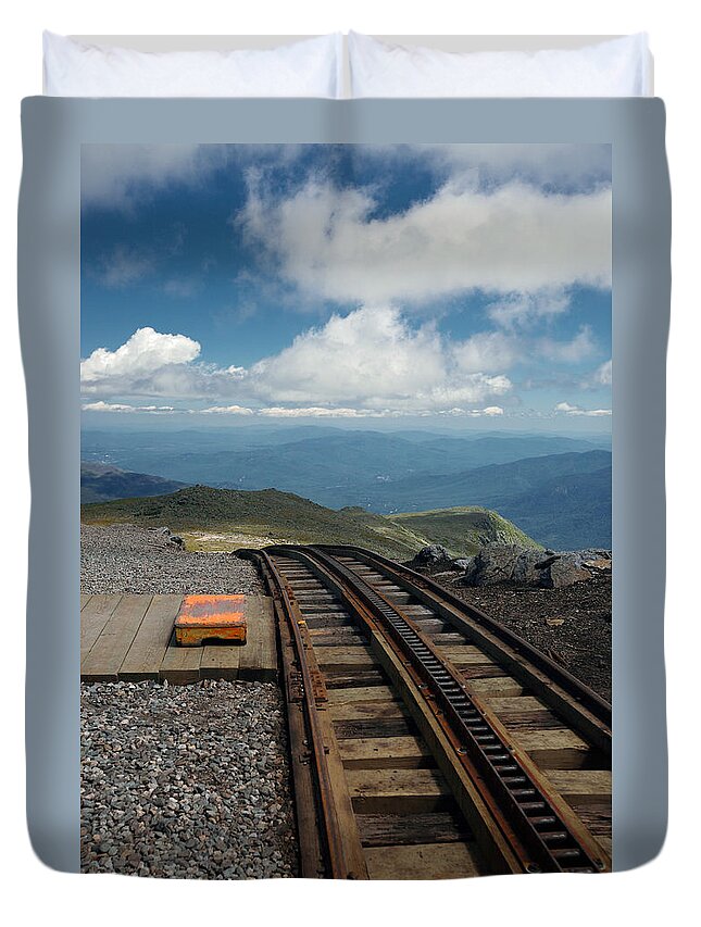 Lawrence Duvet Cover featuring the photograph Cog Railway Stop by Lawrence Boothby