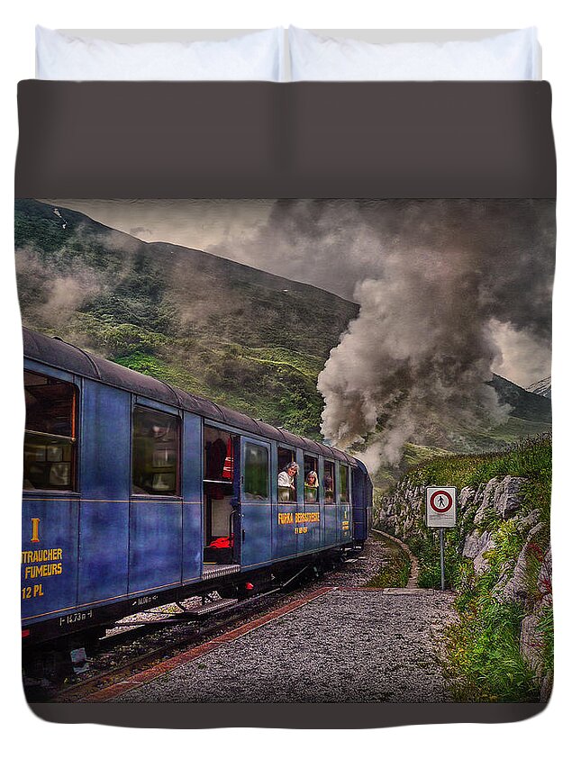 Switzerland Duvet Cover featuring the photograph Cogwheel Steam Railway by Hanny Heim