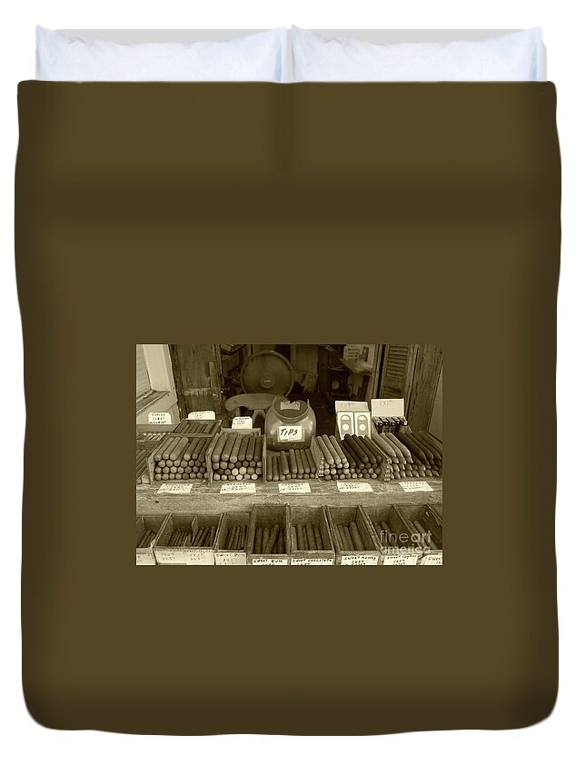 Cigar Duvet Cover featuring the photograph Cohiba by Debbi Granruth