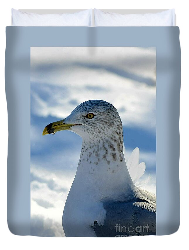 Winter Duvet Cover featuring the photograph It's Cold by Dani McEvoy