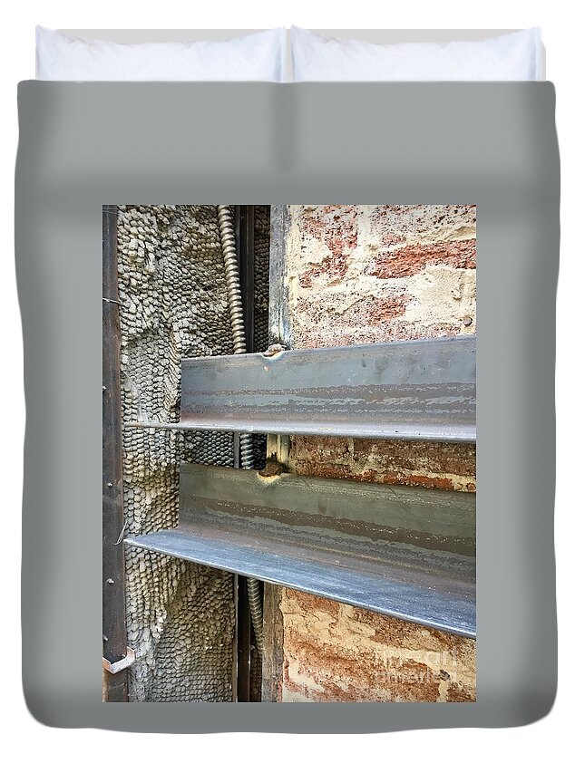 Angle Iron Brick Rough Exposed Duvet Cover featuring the photograph Collage Series 1-10 by J Doyne Miller