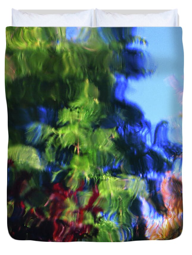 Abstract Duvet Cover featuring the digital art Color In Motion by Kathleen Illes