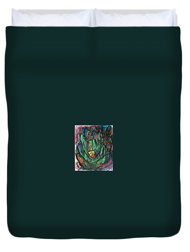  Duvet Cover featuring the painting Color life by Wanvisa Klawklean