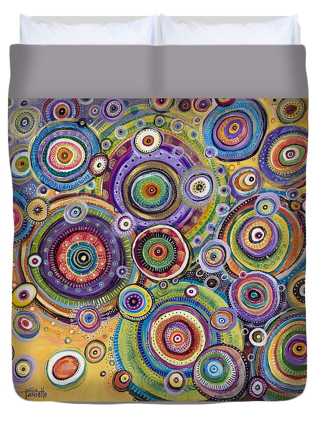 Contemporary Duvet Cover featuring the painting Color Me Happy by Tanielle Childers