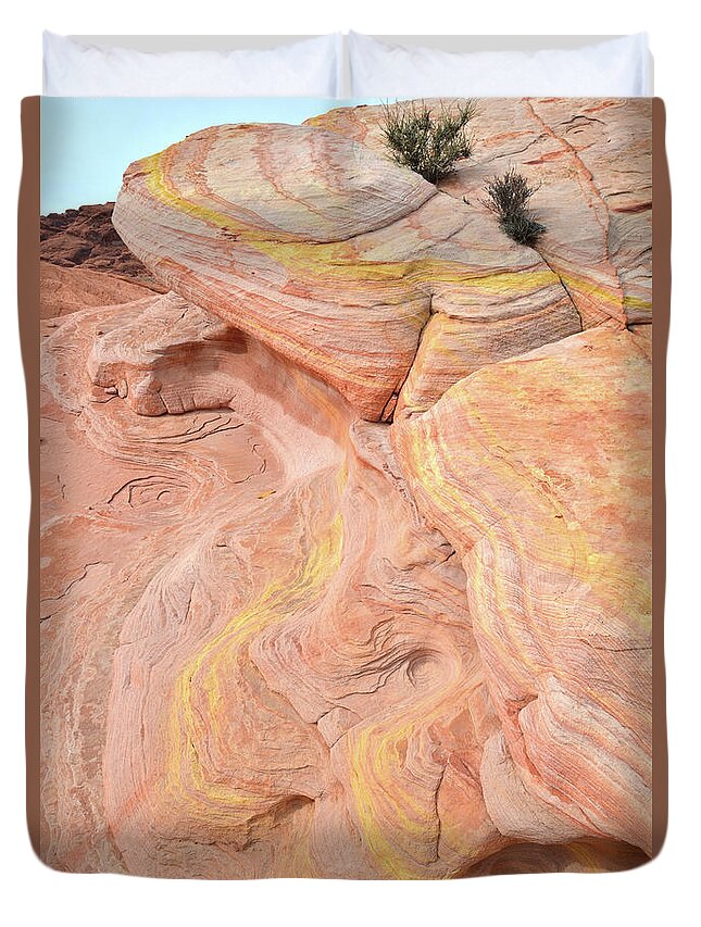 Valley Of Fire Duvet Cover featuring the photograph Color Swirls in Valley of Fire State Park by Ray Mathis