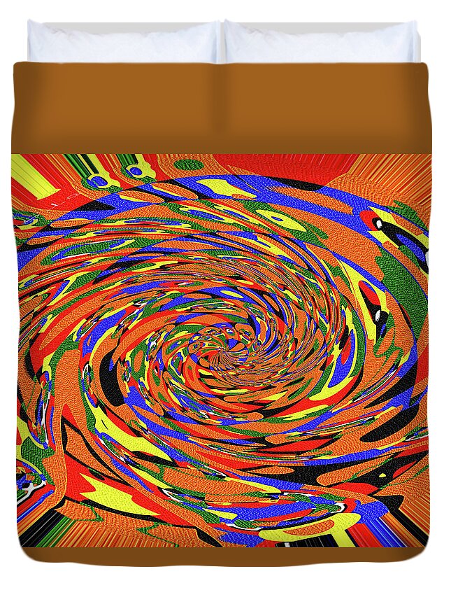 Color Twist Abstract. Duvet Cover featuring the digital art Color Twist Abstract by Tom Janca