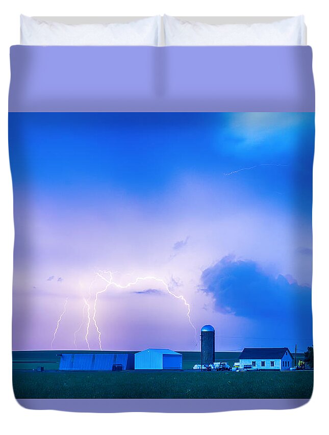 Country Duvet Cover featuring the photograph Colorado Country Lightning Storm by James BO Insogna