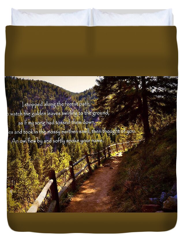 Forest Landscape Duvet Cover featuring the photograph Colorado Forest Path by Marysue Ryan