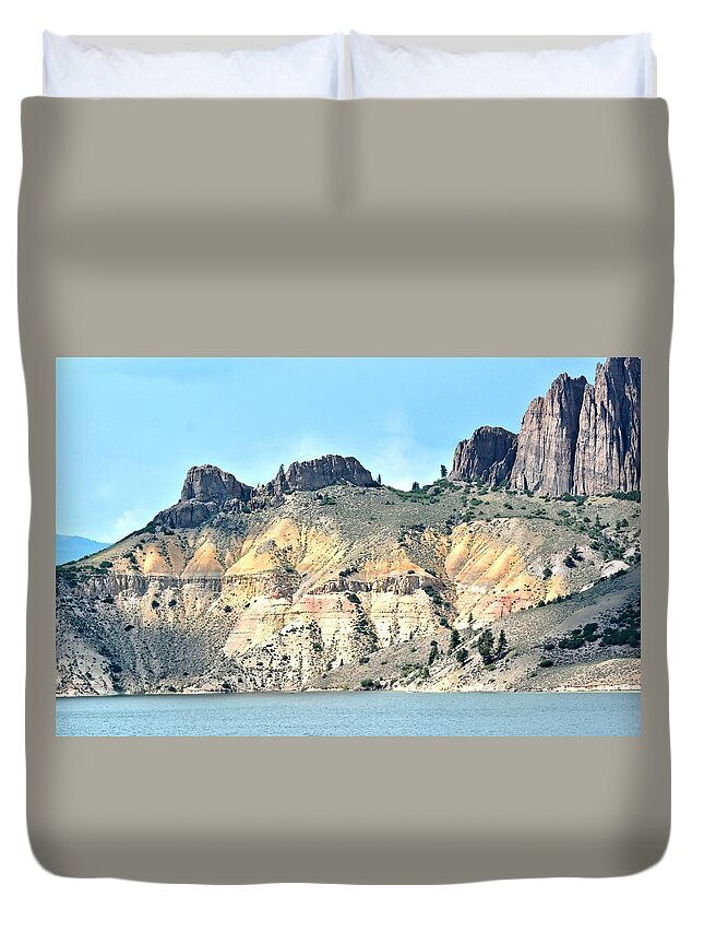 Black Duvet Cover featuring the photograph Colorado Mountain Scene by Amy McDaniel