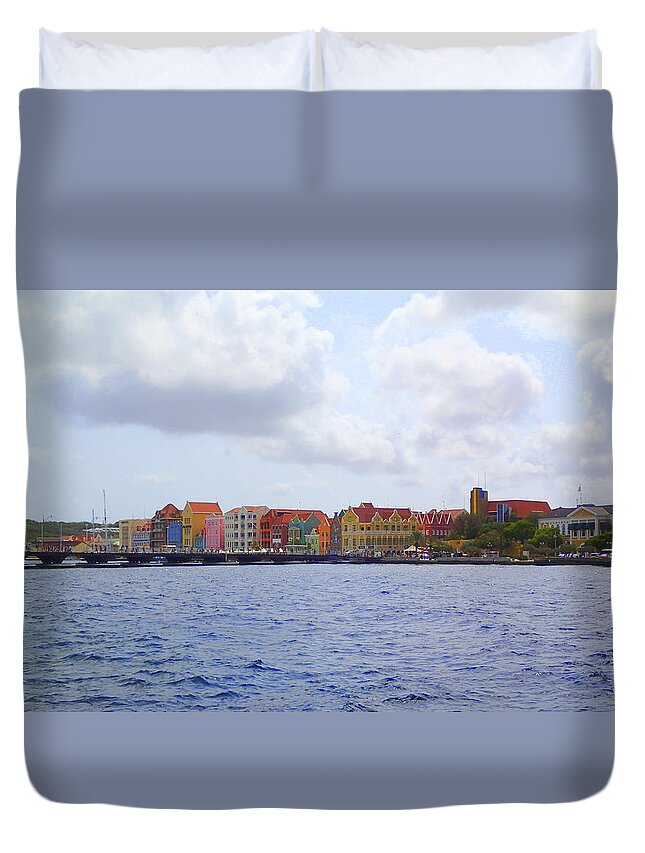 Ocean Duvet Cover featuring the photograph Colorful Curacao by Lois Lepisto