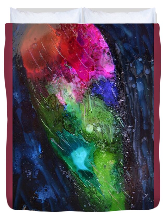 Colorful Do Duvet Cover featuring the painting Colorful Do by Warren Thompson
