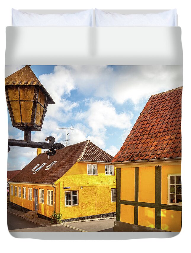 Baltic Duvet Cover featuring the photograph Colorful Gudhjem by W Chris Fooshee