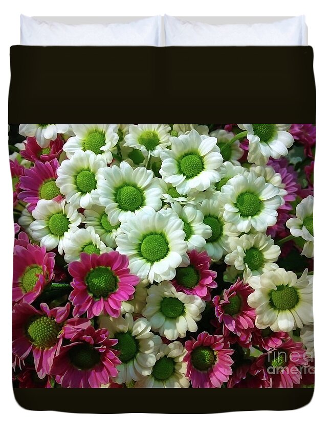 Chrysanthemums Duvet Cover featuring the photograph Colorful Mums 3 by Jasna Dragun