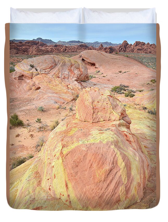 Valley Of Fire Duvet Cover featuring the photograph Colorful Sandstone in North Valley of Fire by Ray Mathis