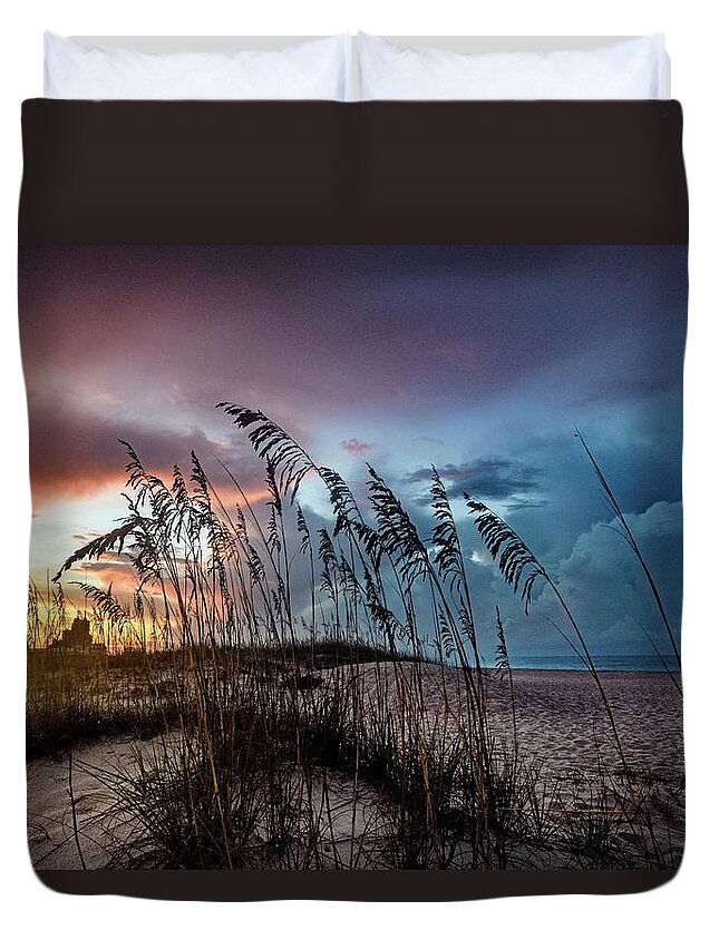 Alabama Duvet Cover featuring the digital art Colorful Sky at Dawn DSC_0220 by Michael Thomas