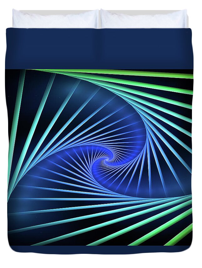 Black Duvet Cover featuring the digital art Colorful spiral by Tim Abeln