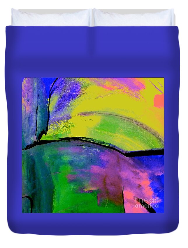 Colorful Duvet Cover featuring the digital art Colorful Tranquility Painting by Lisa Kaiser
